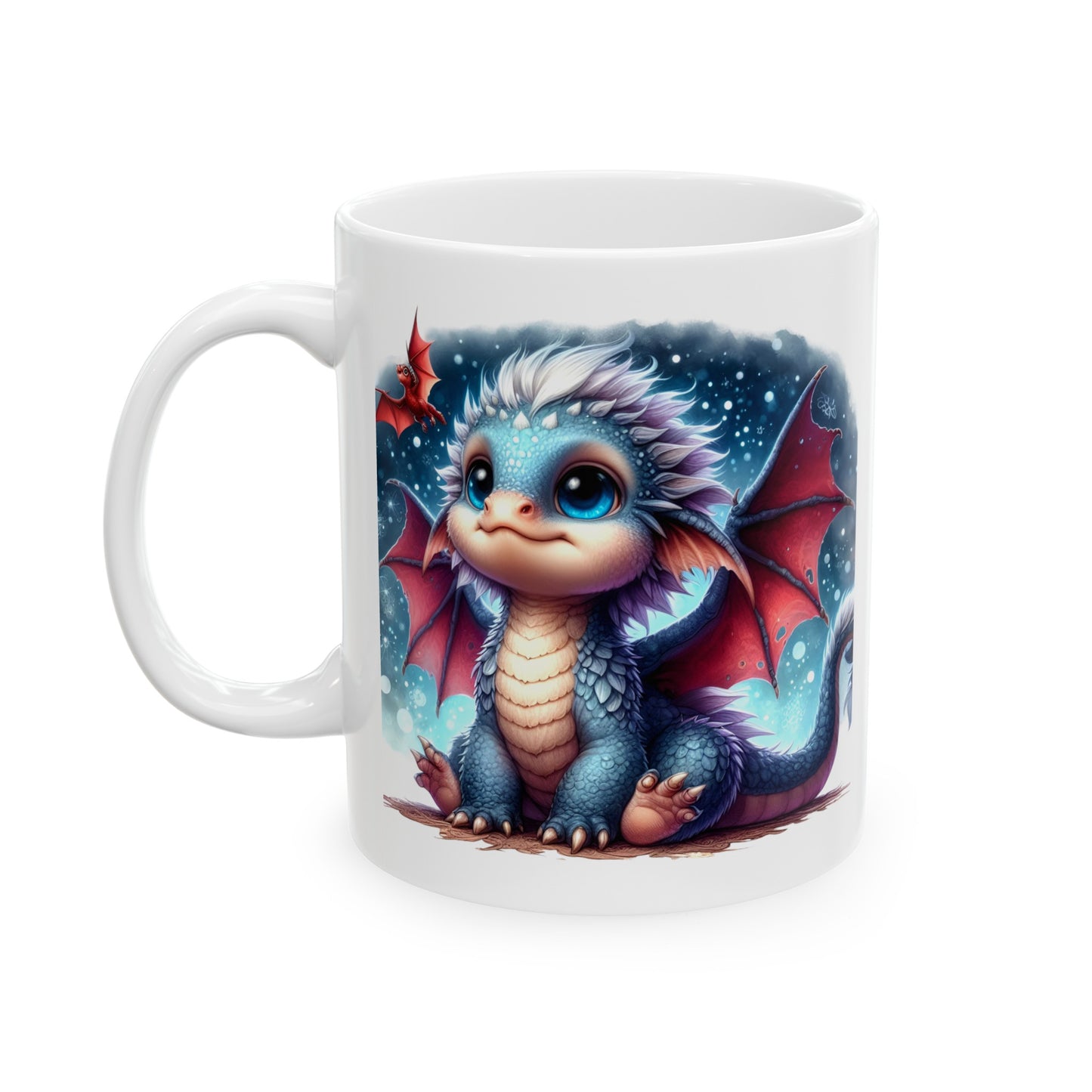 Baby Dragon Coffee Mug - Colorful Fantasy Art Cup, 11oz and 15 oz sizes - Perfect Gift for Dragon Lovers