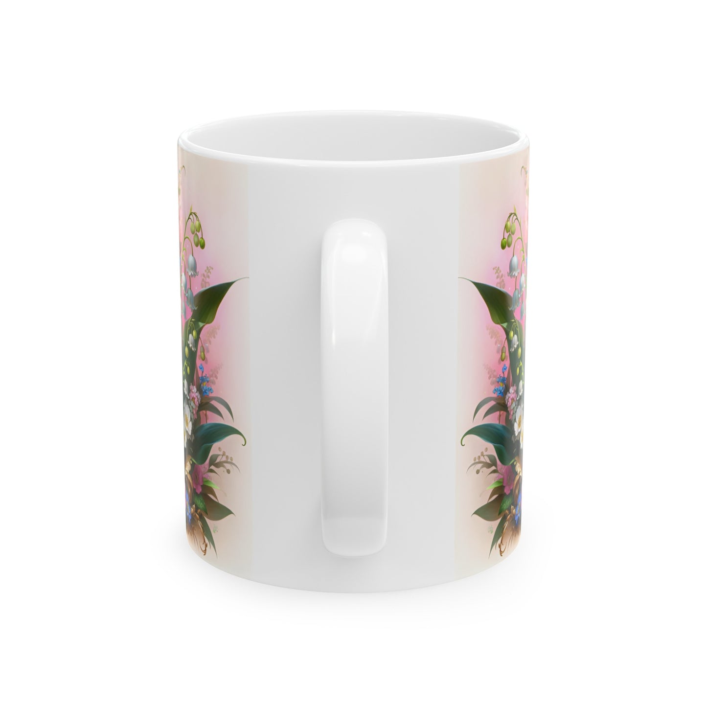 Birth Flower Mug, May - Lily of the Valley, Return to Happiness