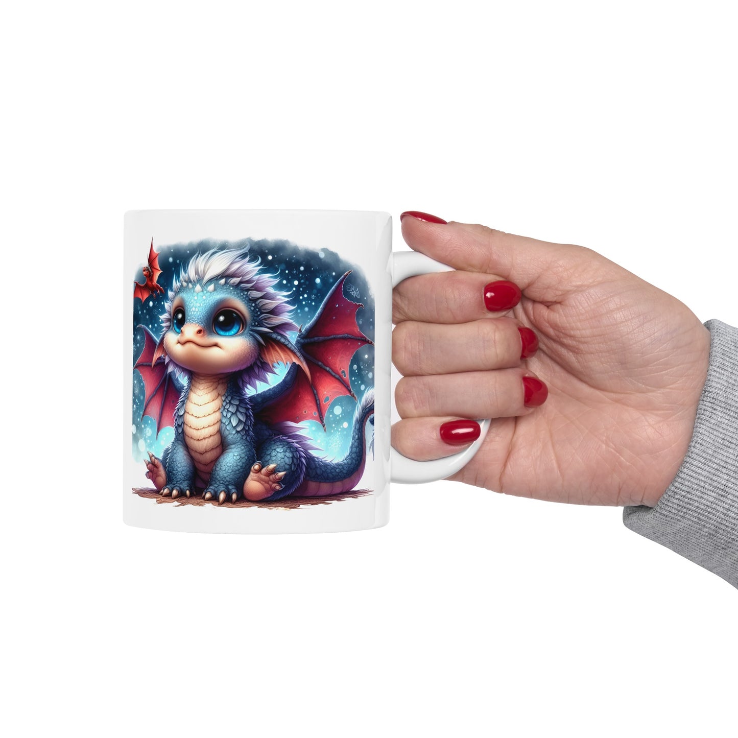 Baby Dragon Coffee Mug - Colorful Fantasy Art Cup, 11oz and 15 oz sizes - Perfect Gift for Dragon Lovers