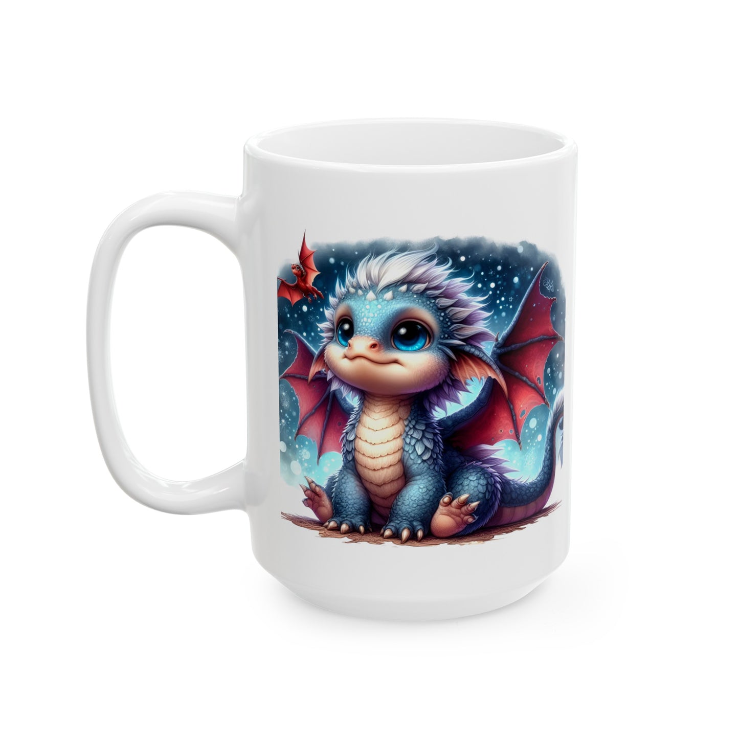 Baby Dragon Coffee Mug - Colorful Fantasy Art Cup, 11oz and 15 oz sizes - Perfect Gift for Dragon Lovers