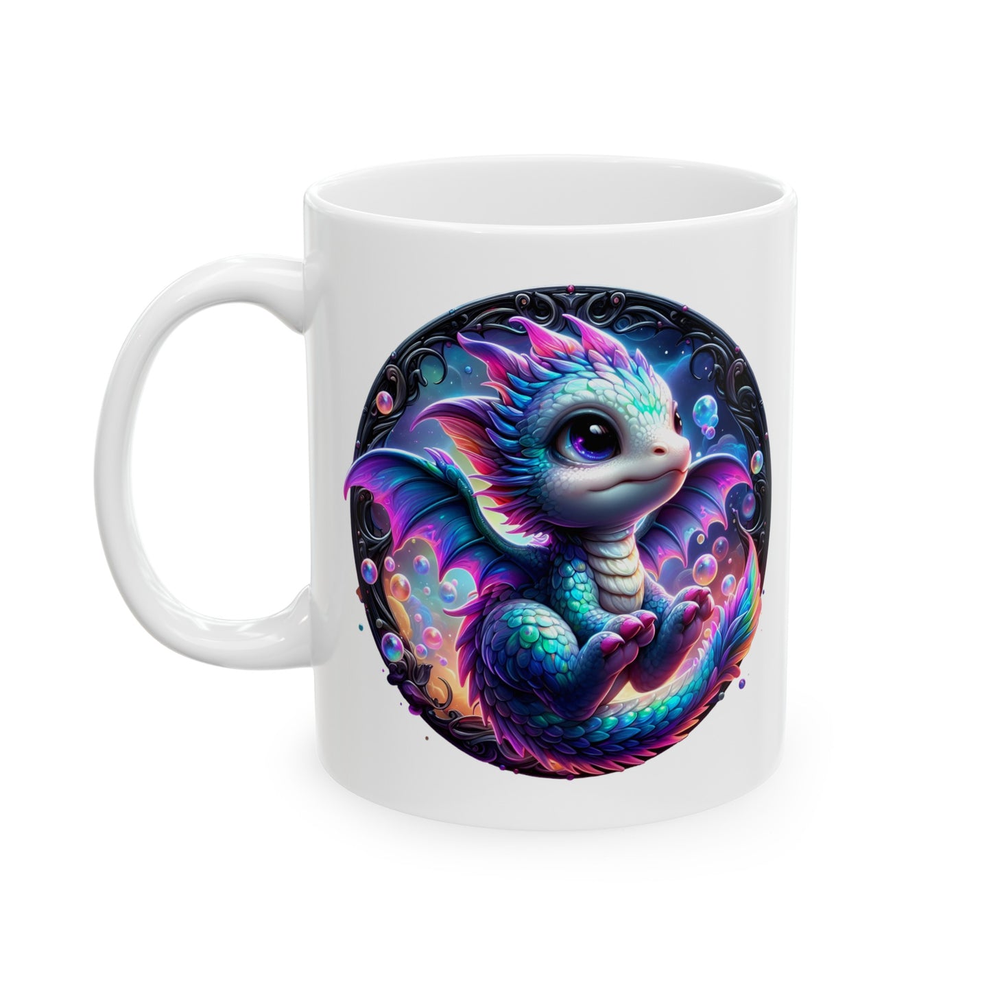 Baby Dragon Coffee Mug - Colorful Fantasy Art Cup, 11oz and 15 oz sizes - Perfect Gift for Dragon Lovers