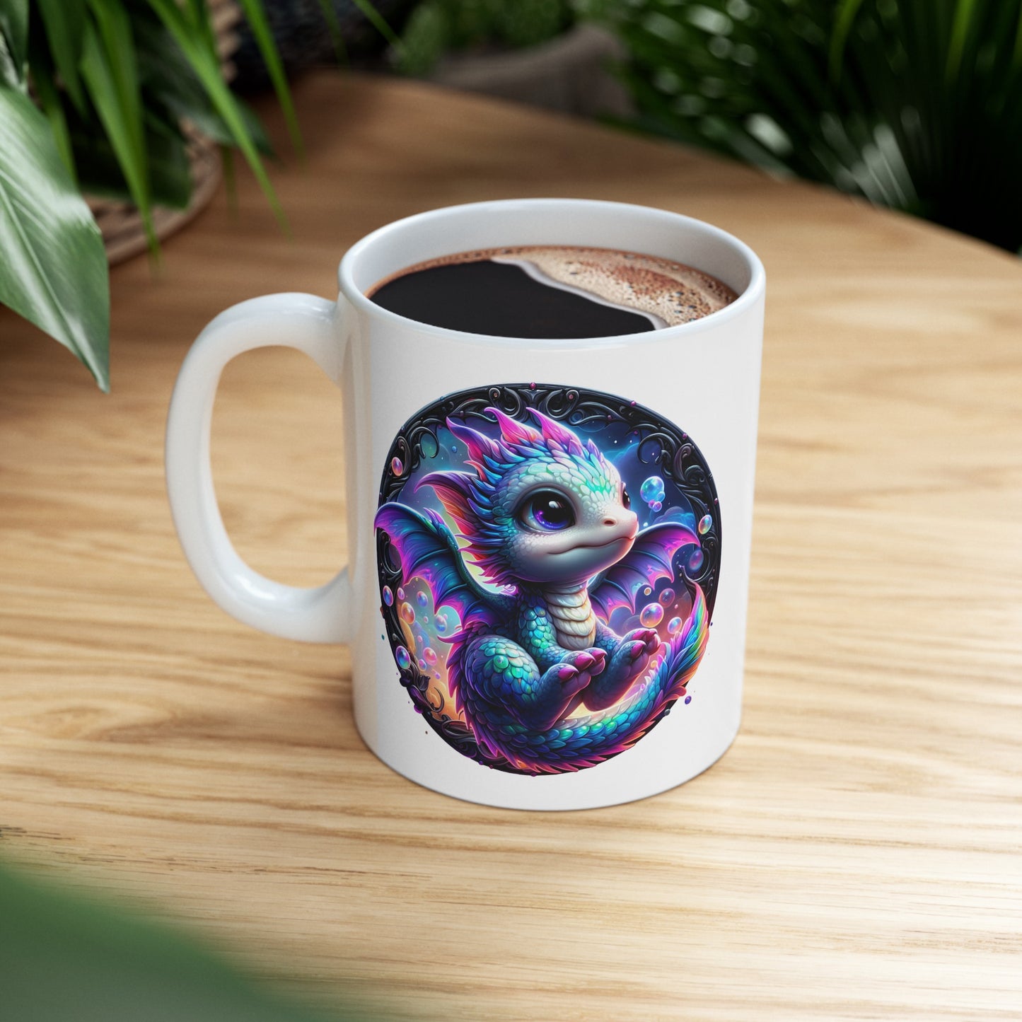 Baby Dragon Coffee Mug - Colorful Fantasy Art Cup, 11oz and 15 oz sizes - Perfect Gift for Dragon Lovers