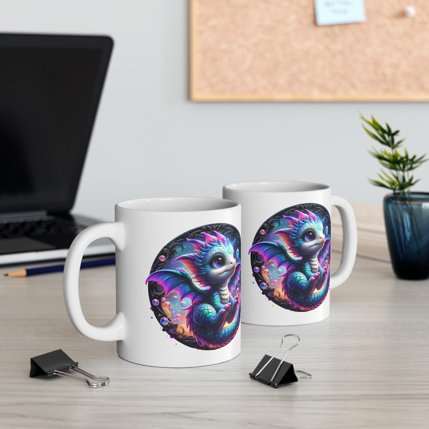 Baby Dragon Coffee Mug - Colorful Fantasy Art Cup, 11oz and 15 oz sizes - Perfect Gift for Dragon Lovers