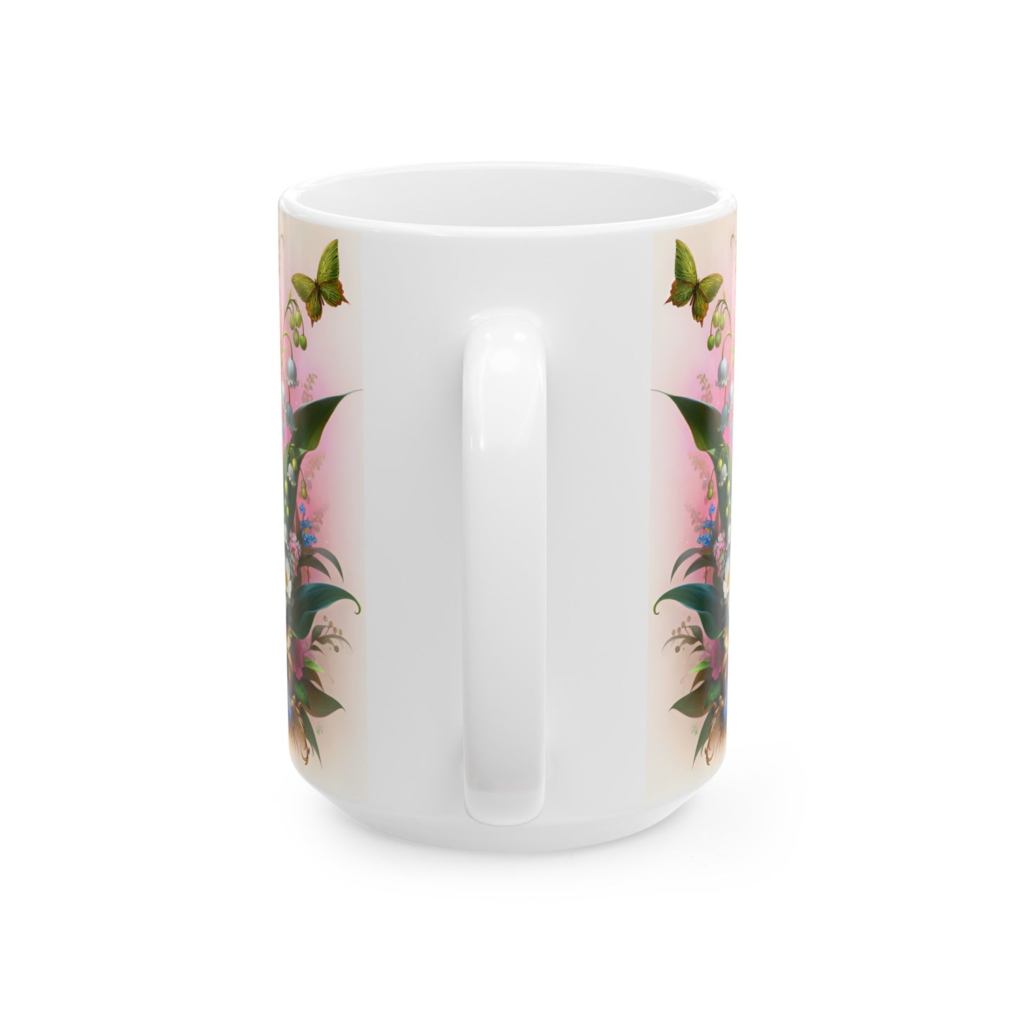 Birth Flower Mug, May - Lily of the Valley, Return to Happiness