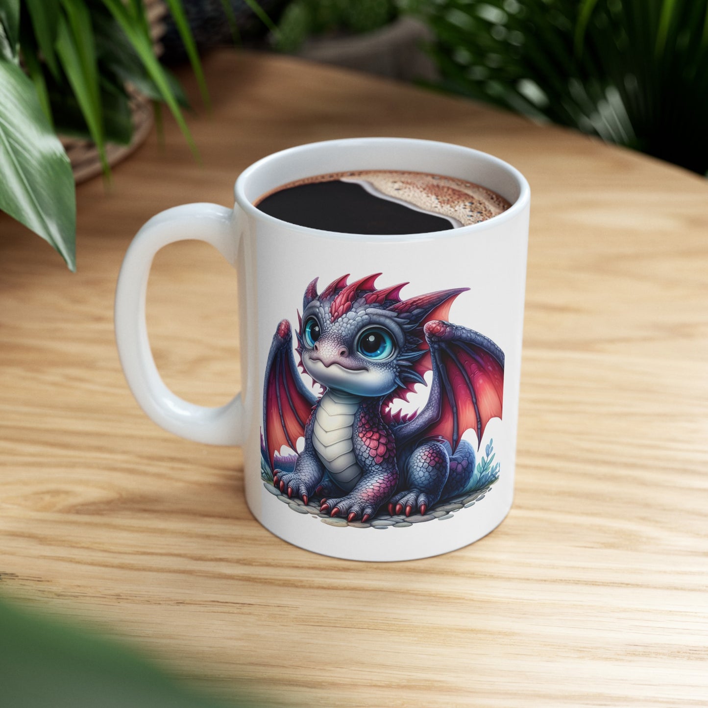 Baby Dragon Coffee Mug - Colorful Fantasy Art Cup, 11oz and 15 oz sizes - Perfect Gift for Dragon Lovers