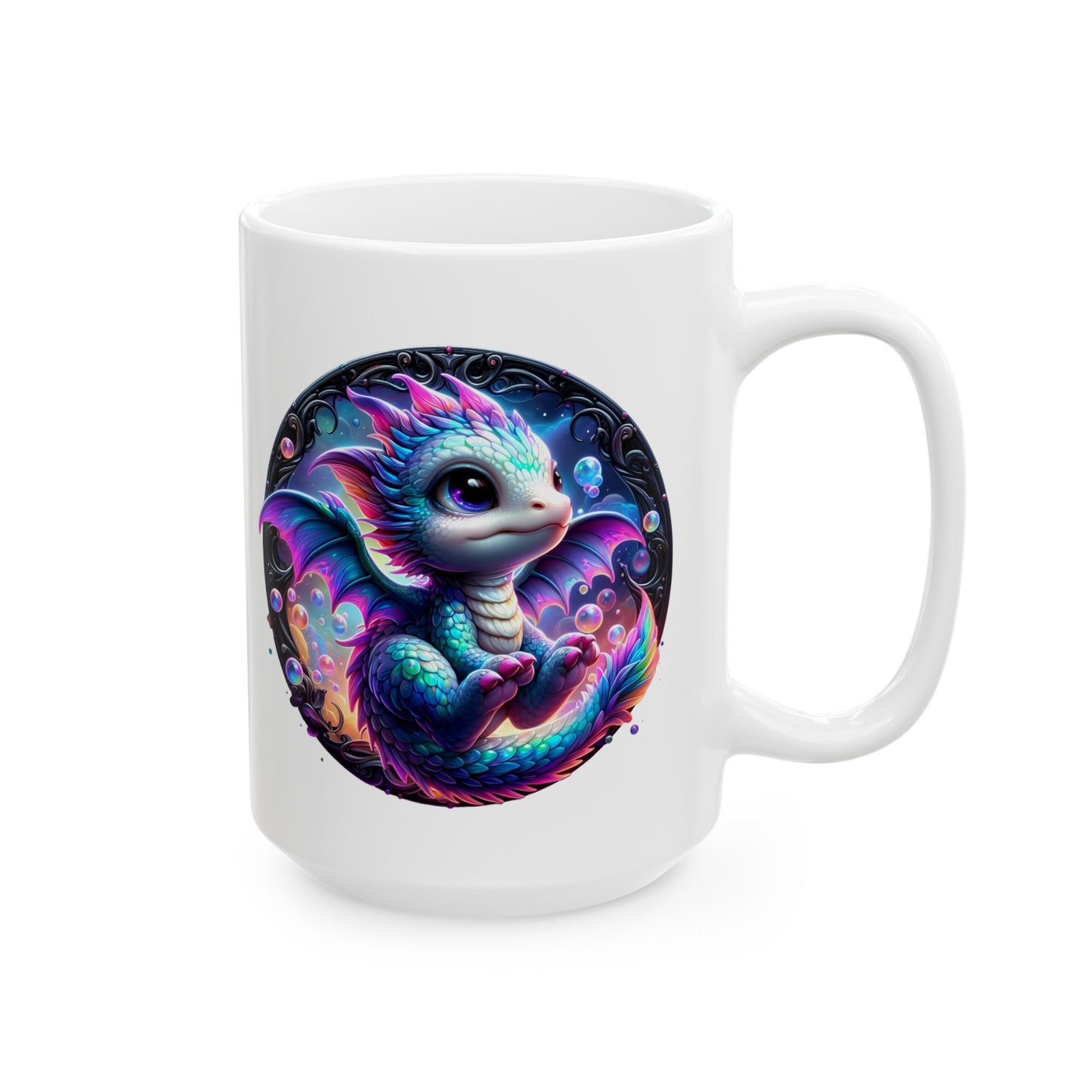 Baby Dragon Coffee Mug - Colorful Fantasy Art Cup, 11oz and 15 oz sizes - Perfect Gift for Dragon Lovers