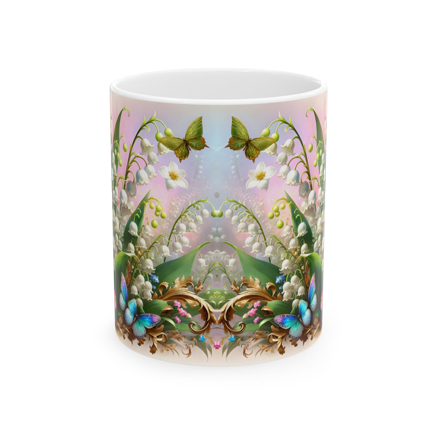 Birth Flower Mug, May - Lily of the Valley, Return to Happiness