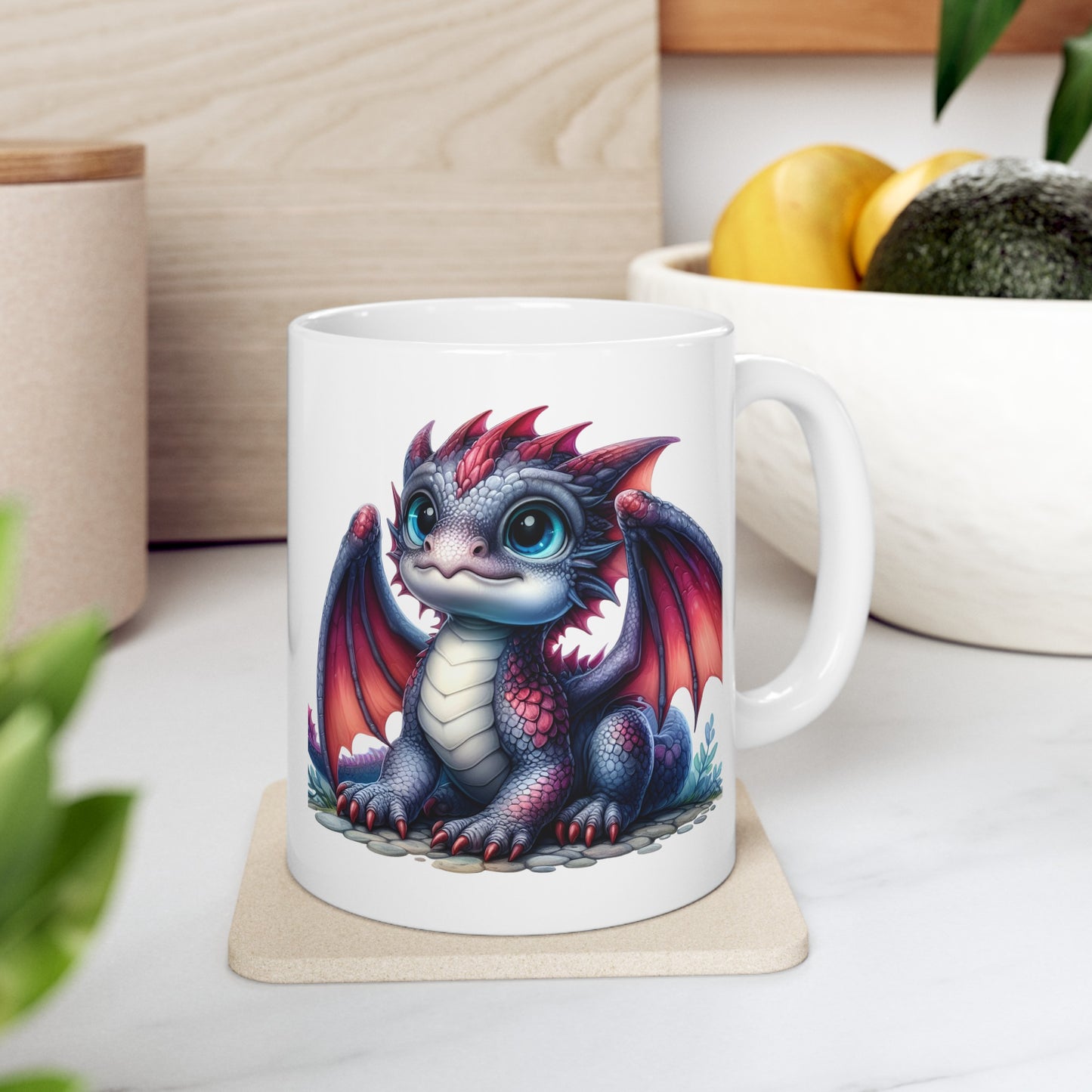 Baby Dragon Coffee Mug - Colorful Fantasy Art Cup, 11oz and 15 oz sizes - Perfect Gift for Dragon Lovers