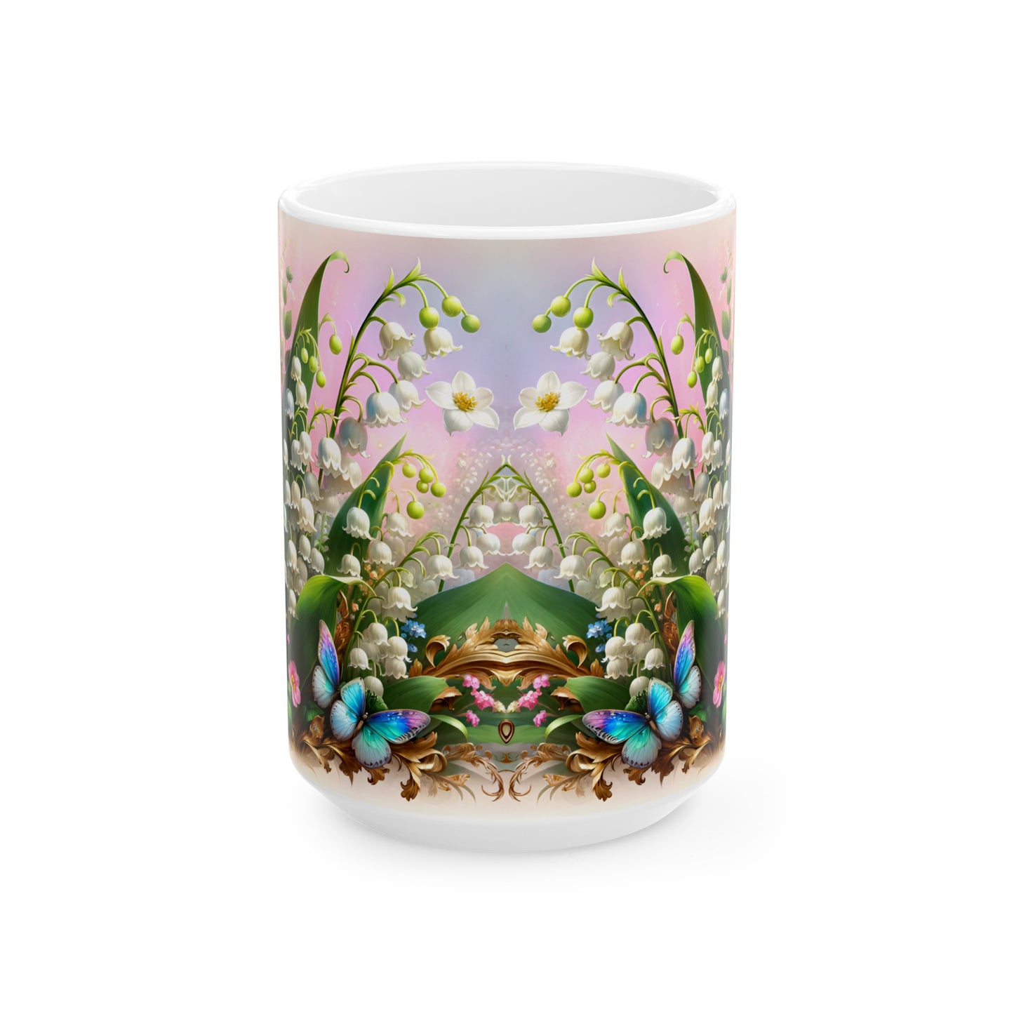Birth Flower Mug, May - Lily of the Valley, Return to Happiness
