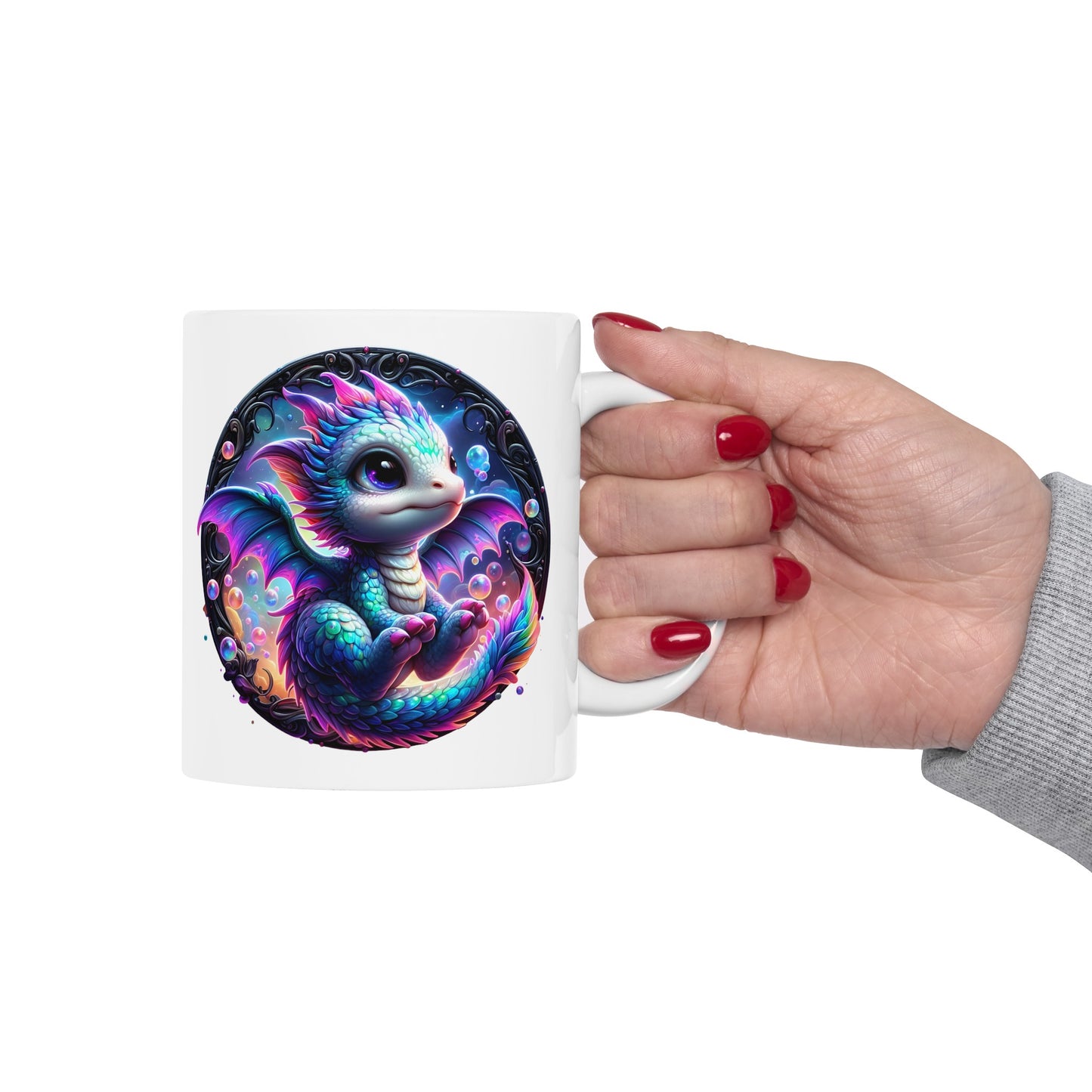Baby Dragon Coffee Mug - Colorful Fantasy Art Cup, 11oz and 15 oz sizes - Perfect Gift for Dragon Lovers