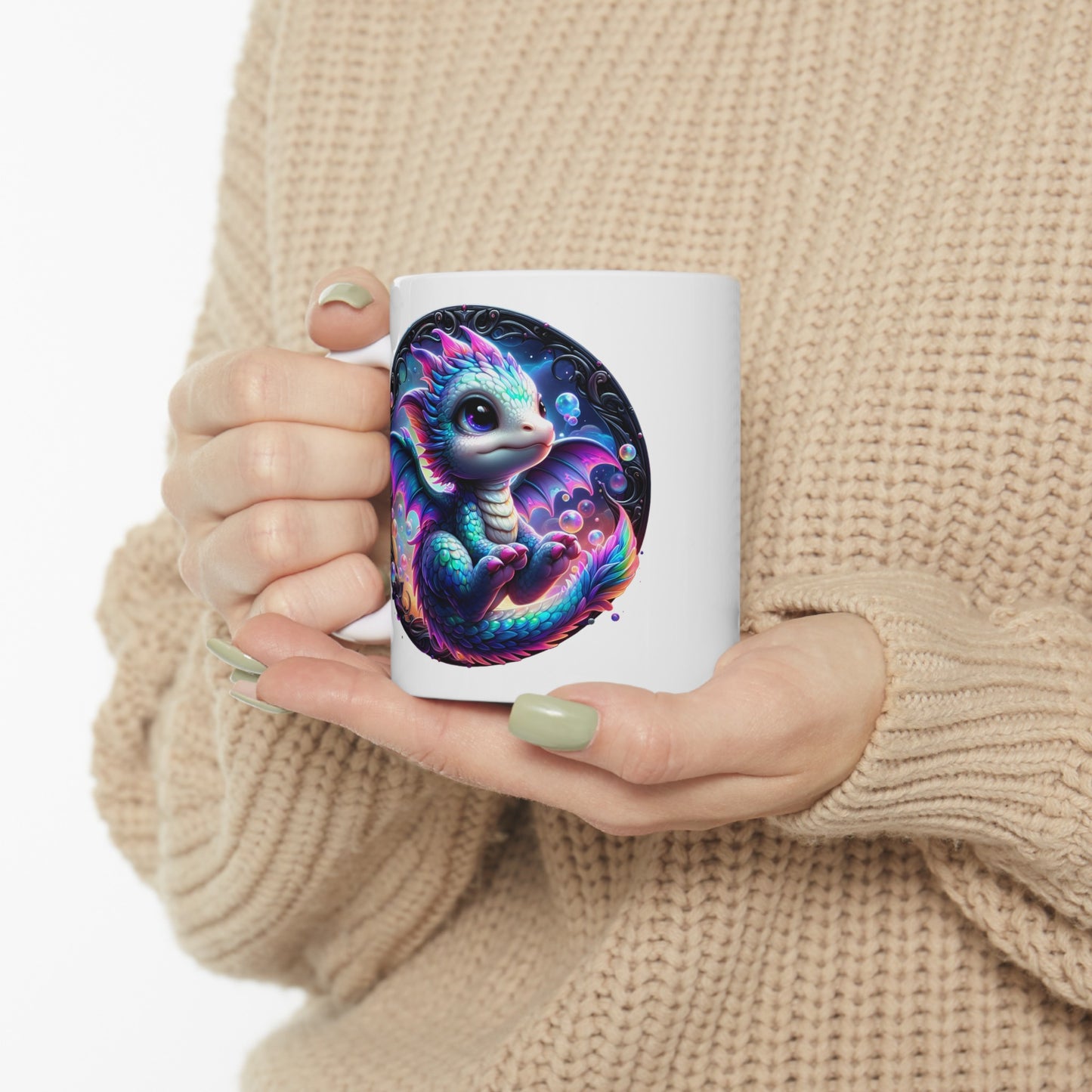 Baby Dragon Coffee Mug - Colorful Fantasy Art Cup, 11oz and 15 oz sizes - Perfect Gift for Dragon Lovers