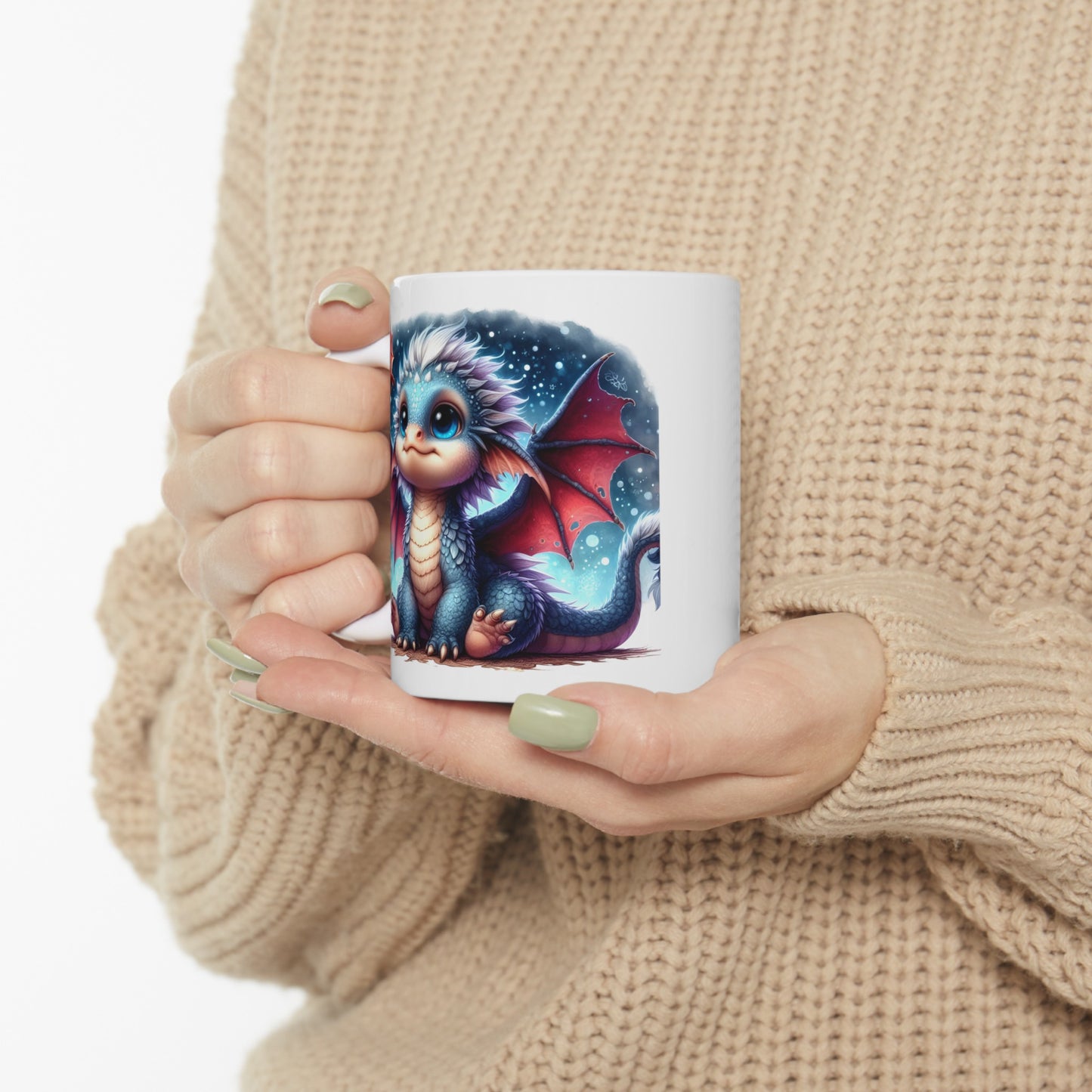 Baby Dragon Coffee Mug - Colorful Fantasy Art Cup, 11oz and 15 oz sizes - Perfect Gift for Dragon Lovers