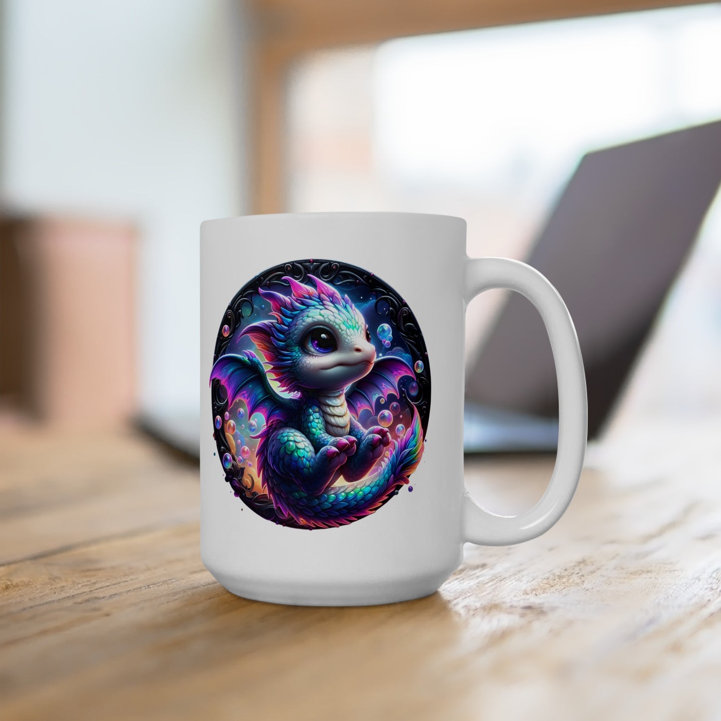 Baby Dragon Coffee Mug - Colorful Fantasy Art Cup, 11oz and 15 oz sizes - Perfect Gift for Dragon Lovers
