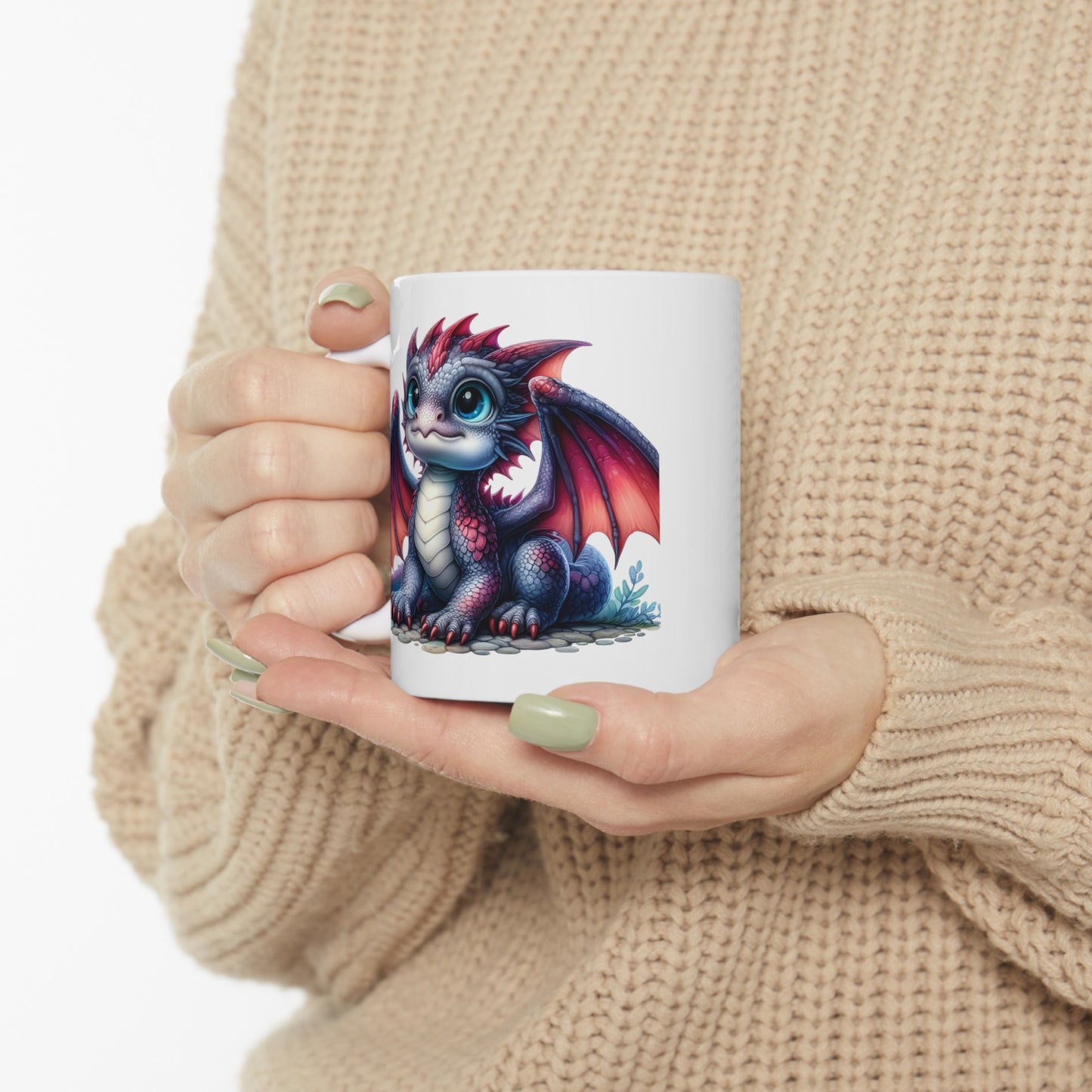 Baby Dragon Coffee Mug - Colorful Fantasy Art Cup, 11oz and 15 oz sizes - Perfect Gift for Dragon Lovers