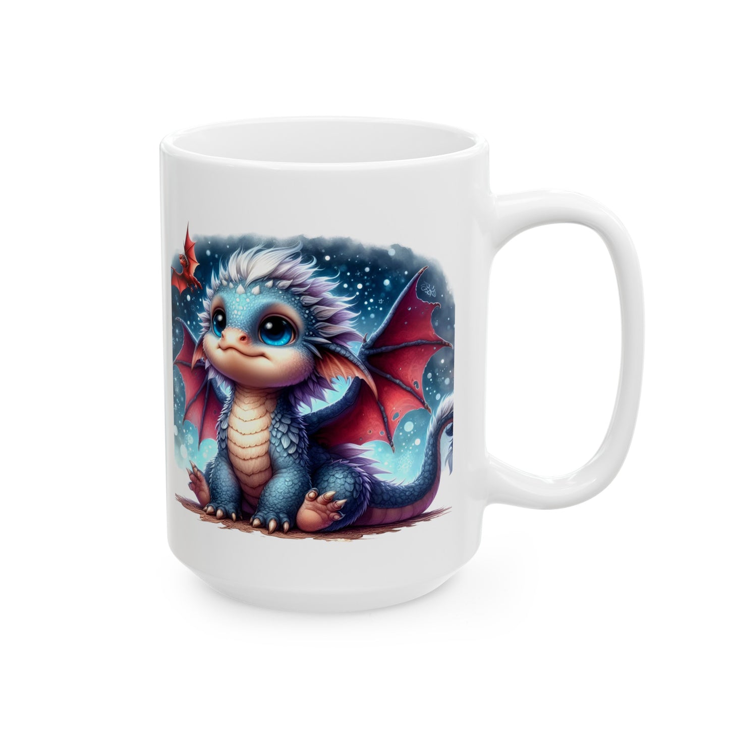 Baby Dragon Coffee Mug - Colorful Fantasy Art Cup, 11oz and 15 oz sizes - Perfect Gift for Dragon Lovers