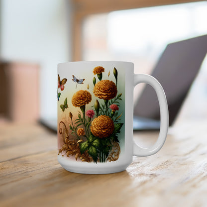 Birth Flower Mug, October - Marigold, Radiance of Passion
