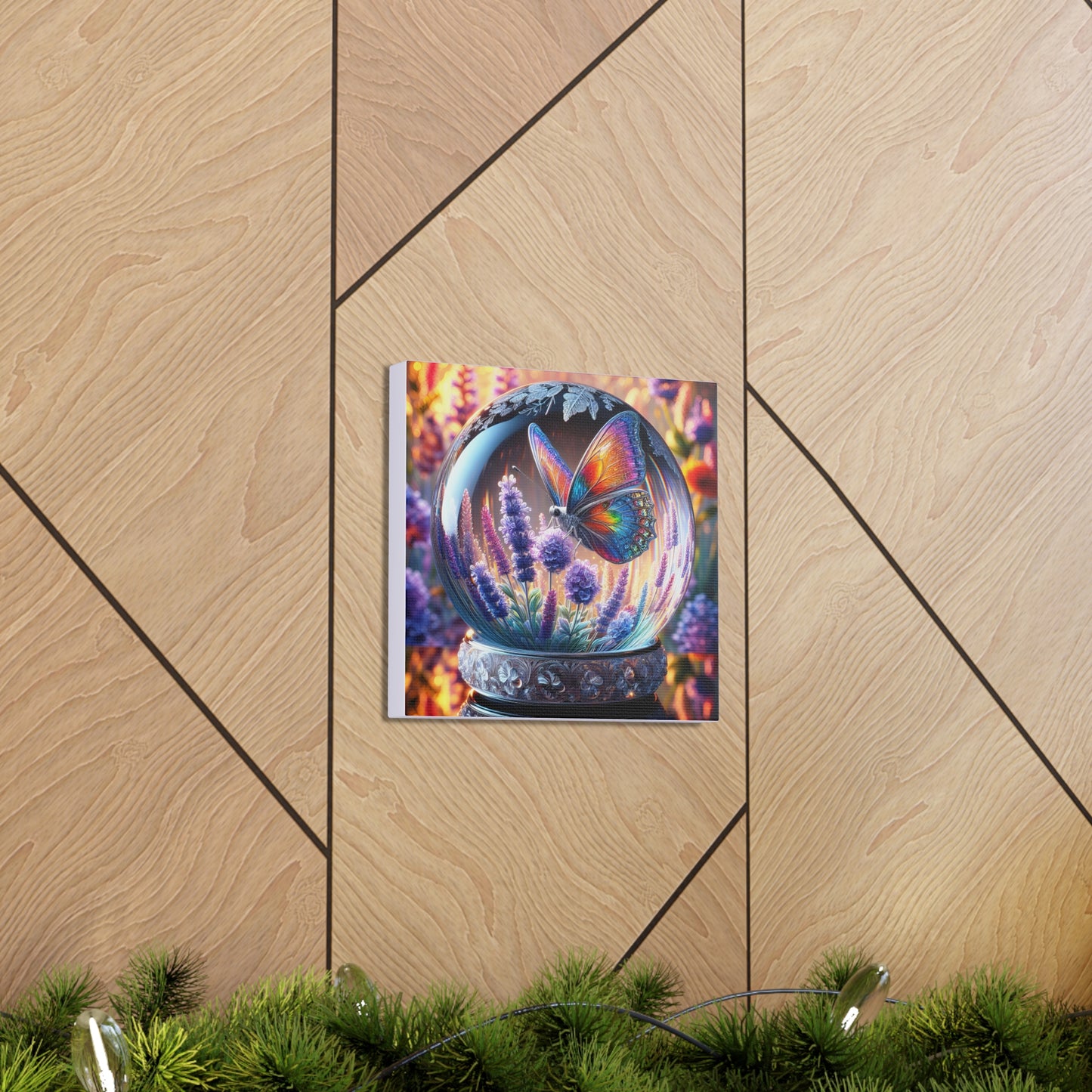 Butterfly Canvas Print - Vibrant Floral Decor, Enchanted Crystal Design