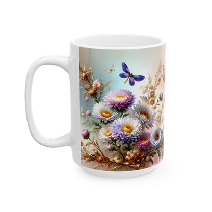 Birth Flower Mug, September - Aster, Blossom of Wisdom