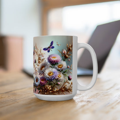 Birth Flower Mug, September - Aster, Blossom of Wisdom