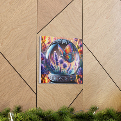 Butterfly Canvas Print - Vibrant Floral Decor, Enchanted Crystal Design