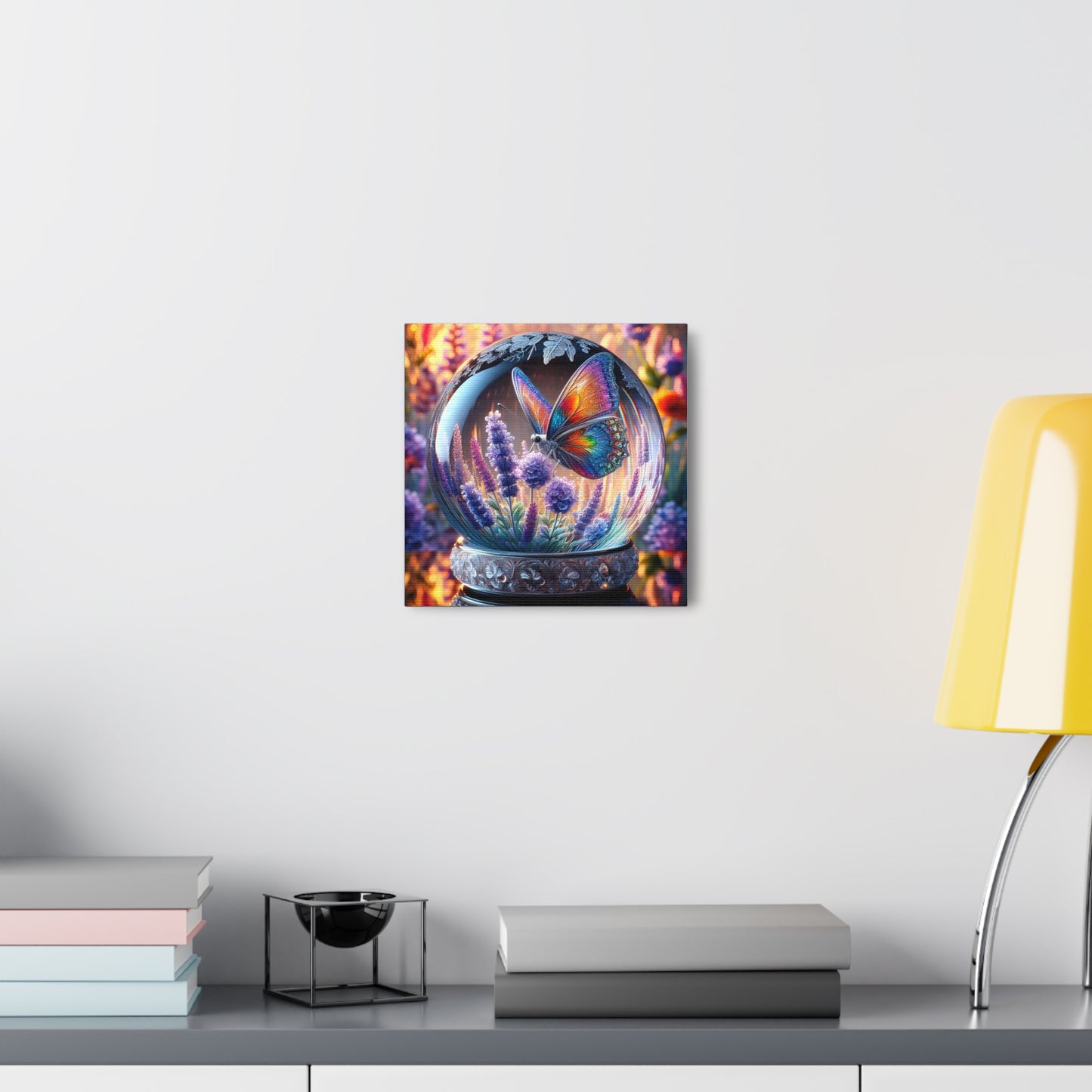 Butterfly Canvas Print - Vibrant Floral Decor, Enchanted Crystal Design