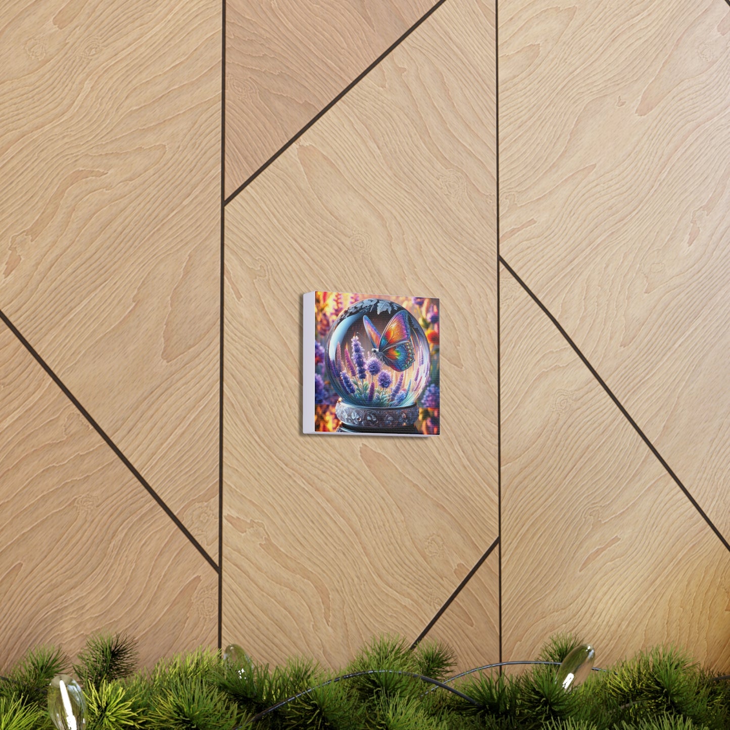 Butterfly Canvas Print - Vibrant Floral Decor, Enchanted Crystal Design