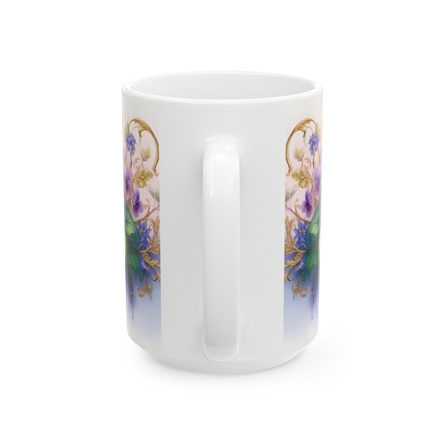 Birth Flower Mug, February - Violet, Symbol of Faithfulness
