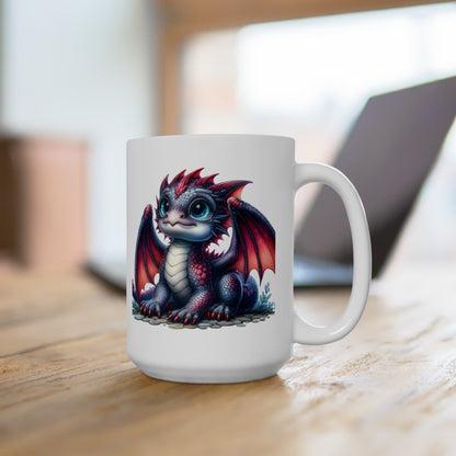 Baby Dragon Coffee Mug - Colorful Fantasy Art Cup, 11oz and 15 oz sizes - Perfect Gift for Dragon Lovers