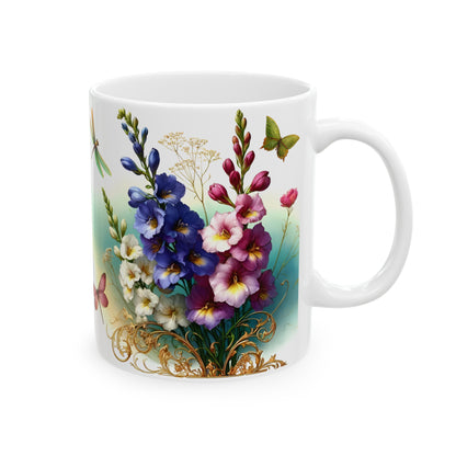 Birth Flower Mug, July - Larkspur, Spirit of Levity