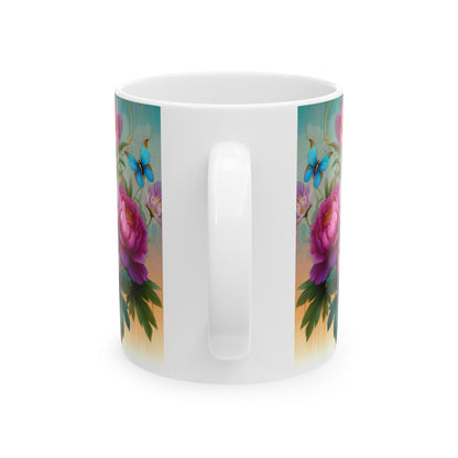 Birth Flower Mug, November - Peony, Good Fortune and Prosperity