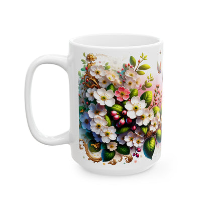 Birth Flower Mug, May - Hawthorn, Protection and Happiness