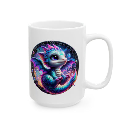 Baby Dragon Coffee Mug - Colorful Fantasy Art Cup, 11oz and 15 oz sizes - Perfect Gift for Dragon Lovers