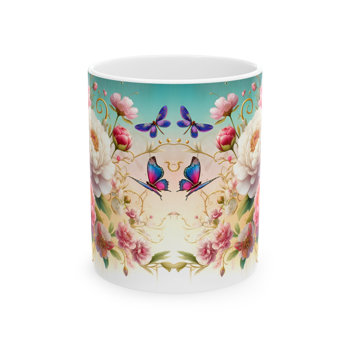 Birth Flower Mug, November - Peony, Good Fortune and Prosperity