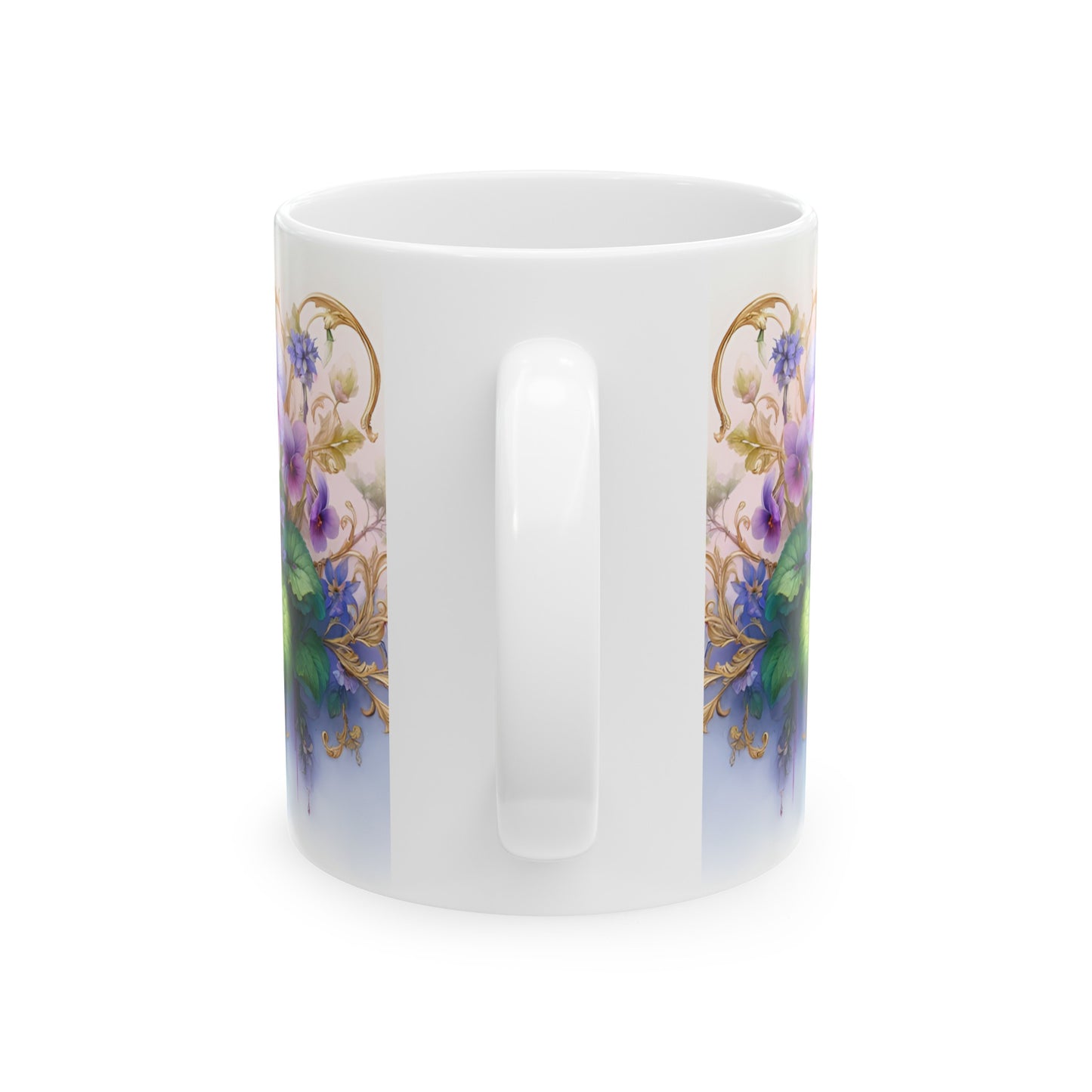 Birth Flower Mug, February - Violet, Symbol of Faithfulness