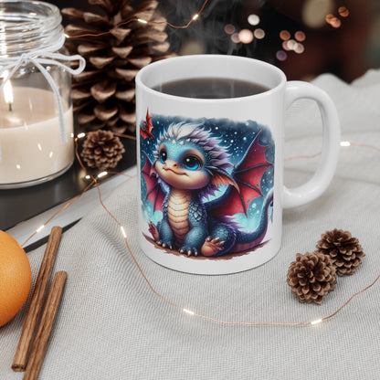 Baby Dragon Coffee Mug - Colorful Fantasy Art Cup, 11oz and 15 oz sizes - Perfect Gift for Dragon Lovers