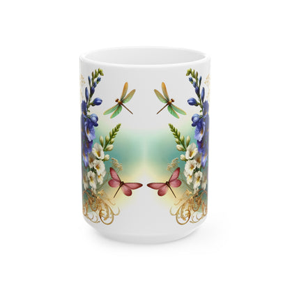 Birth Flower Mug, July - Larkspur, Spirit of Levity