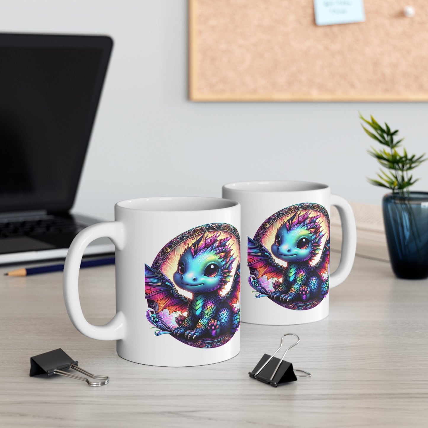 Baby Dragon Coffee Mug - Colorful Fantasy Art Cup, 11oz and 15 oz sizes - Perfect Gift for Dragon Lovers