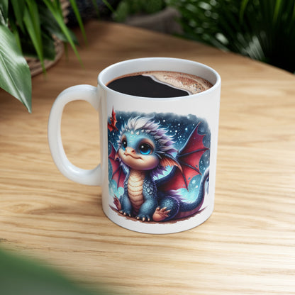 Baby Dragon Coffee Mug - Colorful Fantasy Art Cup, 11oz and 15 oz sizes - Perfect Gift for Dragon Lovers