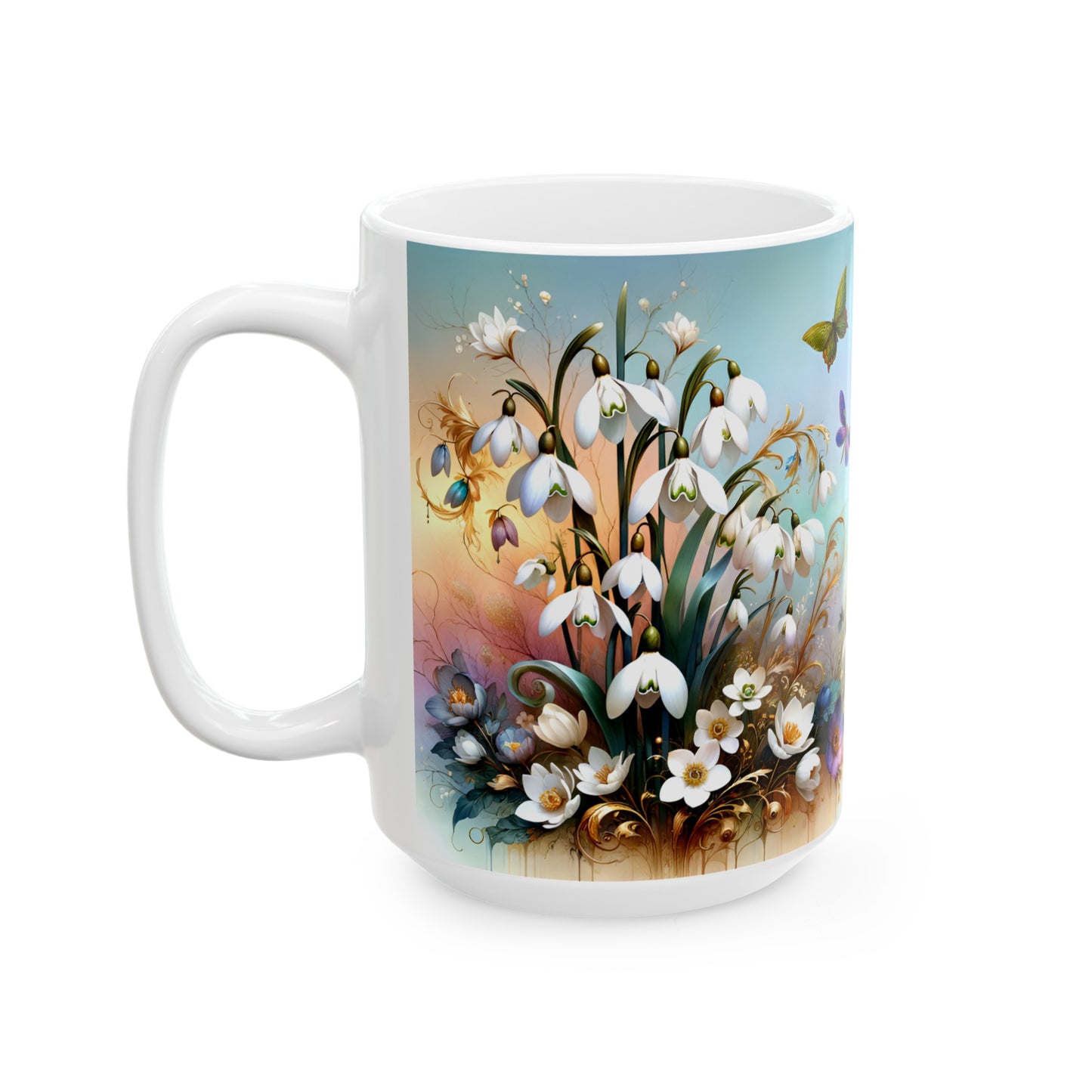 Birth Flower Mug, January - Snowdrop, Hope and Consolation