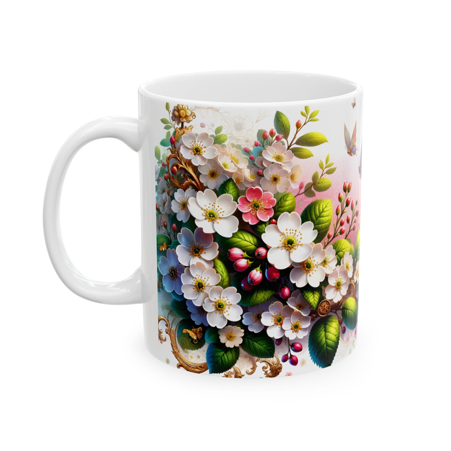 Birth Flower Mug, May - Hawthorn, Protection and Happiness