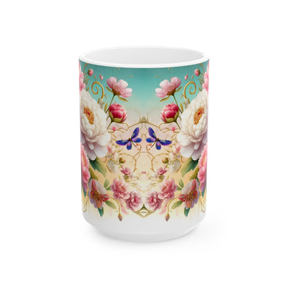 Birth Flower Mug, November - Peony, Good Fortune and Prosperity