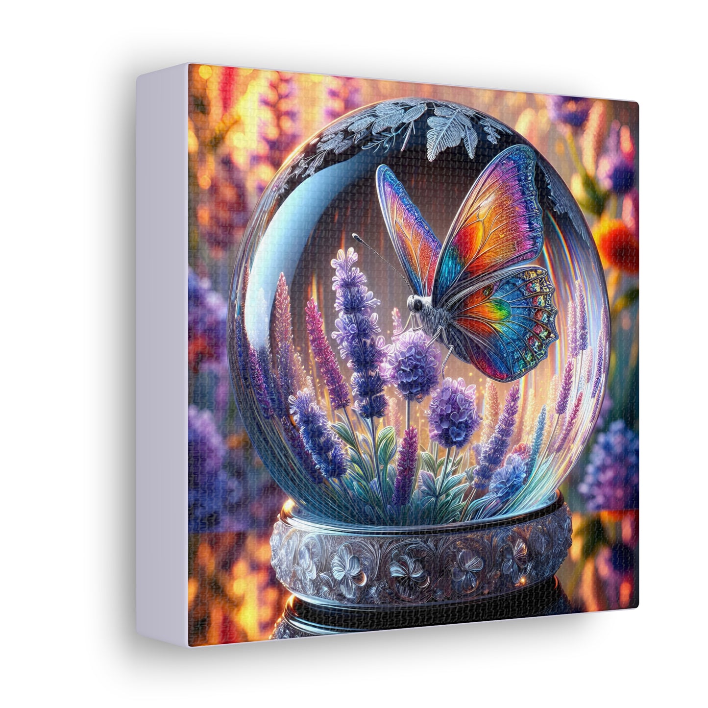 Butterfly Canvas Print - Vibrant Floral Decor, Enchanted Crystal Design