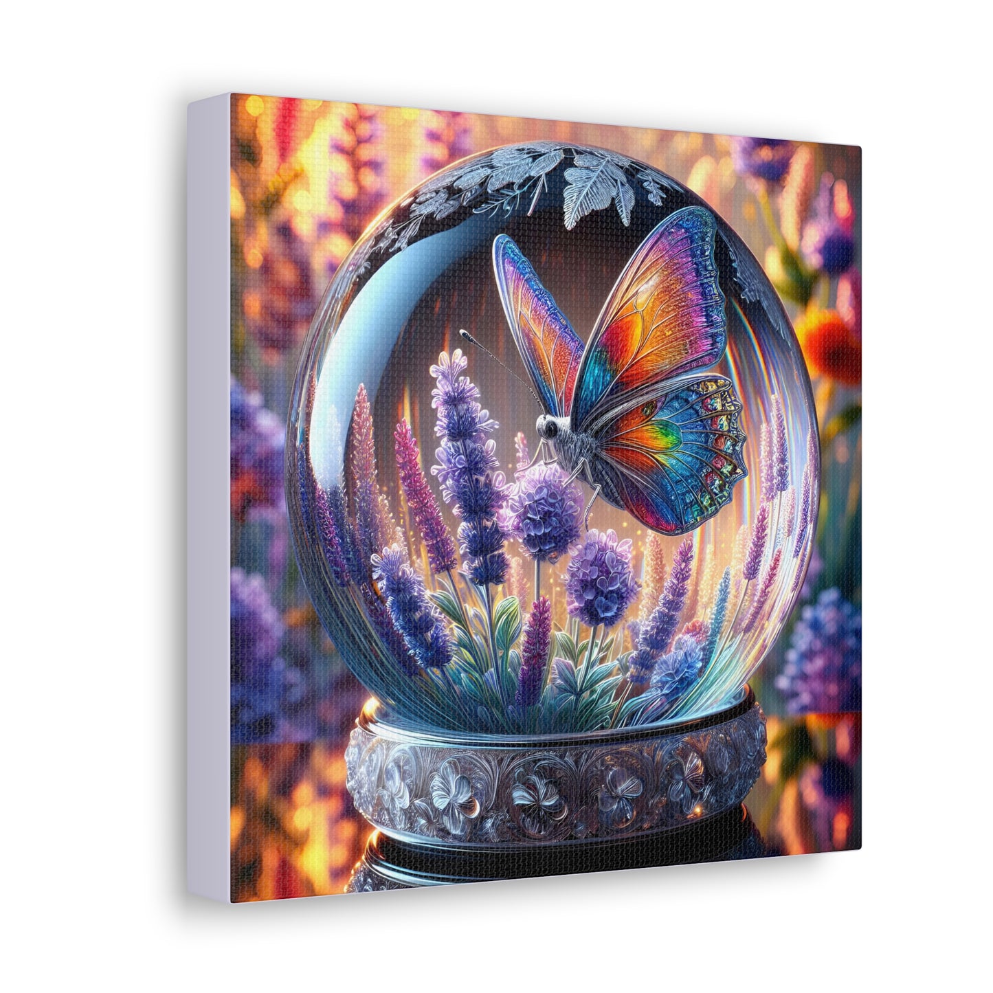 Butterfly Canvas Print - Vibrant Floral Decor, Enchanted Crystal Design
