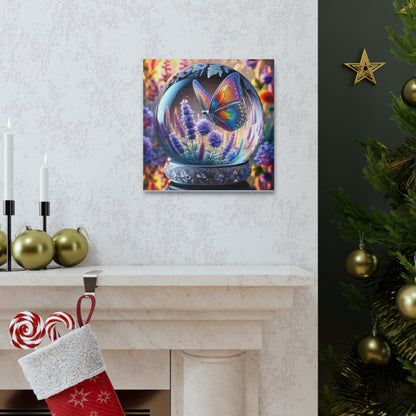Butterfly Canvas Print - Vibrant Floral Decor, Enchanted Crystal Design