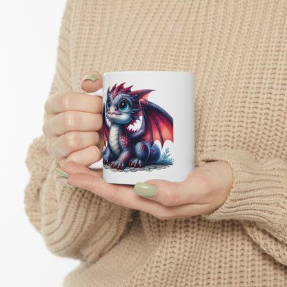 Baby Dragon Coffee Mug - Colorful Fantasy Art Cup, 11oz and 15 oz sizes - Perfect Gift for Dragon Lovers